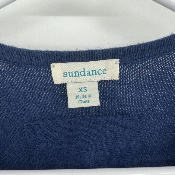 Sundance Unseen Beauty Navy Blue Elbow Patch Merino Wool Duster Cardigan XS - Picture 2 of 5